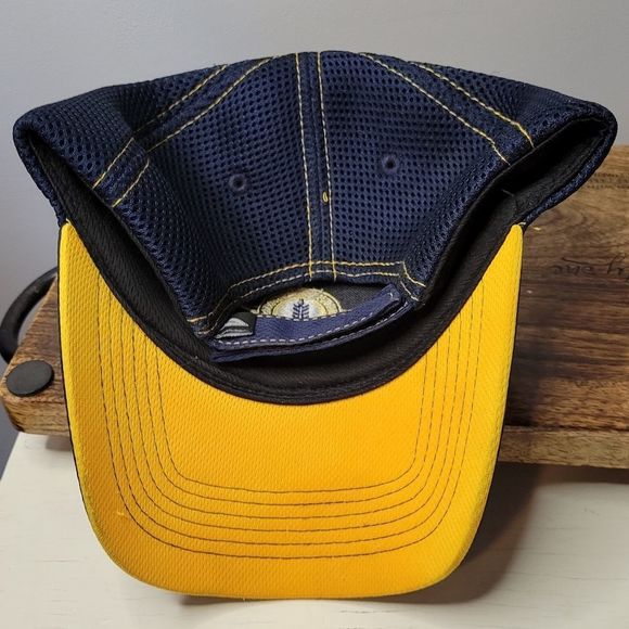 Mens Northern Plains Railroad Hat Baseball Cap Yellow Navy - Picture 4 of 8